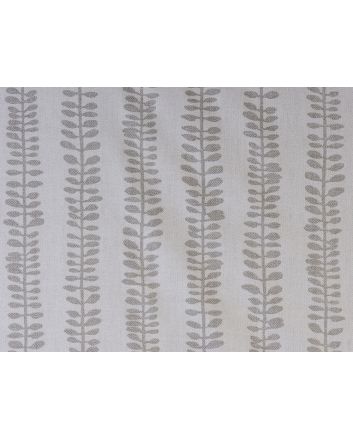 Heavy Cotton Printed Panama, Astrid Leaf Stem, Silver