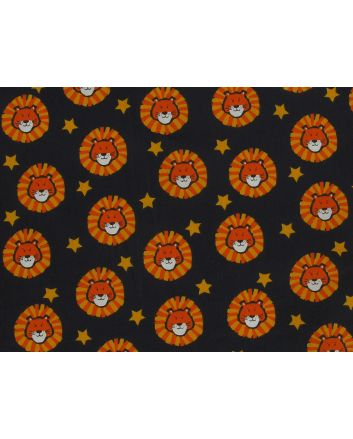 Lion Star Polycotton Print, Navy