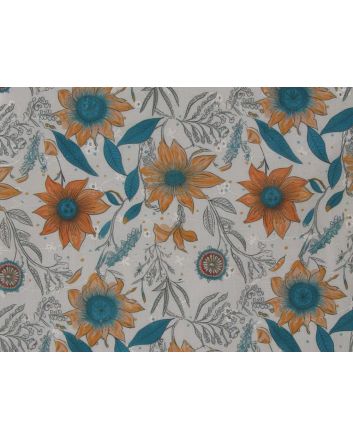 Majestic Sunflower Printed Embroidered Anglaise