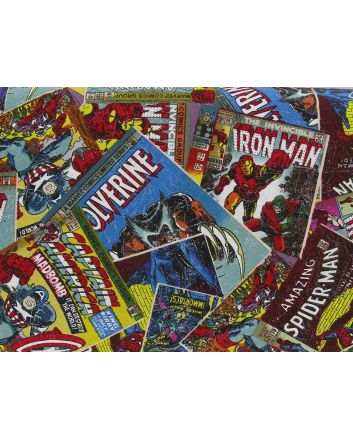 Marvel Comic Book Covers Cotton Print