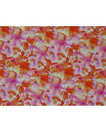 Meadow Spring Printed Broderie Anglaise, Cerise