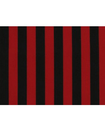 Medium 1cm Stripe Polycotton Print, Red and Black