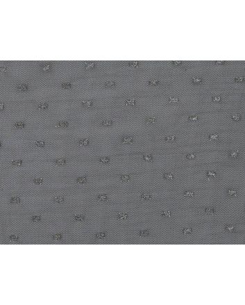 Metallic Spot Rose Tulle Lace, Black