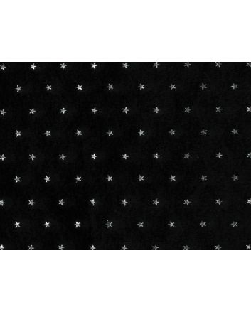 Metallic Star Plush Fur, Black