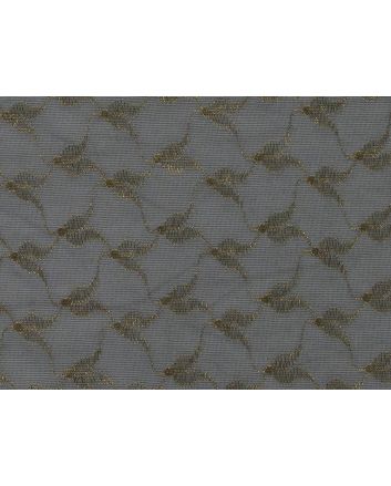 Metallic Wave Embroidered Tulle Lace, Black