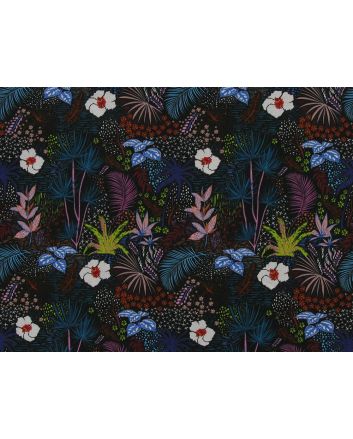 Midnight Bloom Cotton Print, Navy