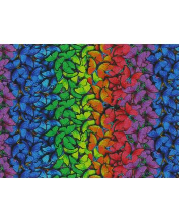Mini Rainbow Butterfly Mosaic Quilters Cotton Print