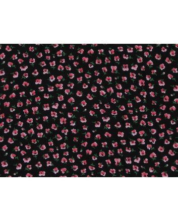 Mini Watercolour Rose Viscose Print, Red