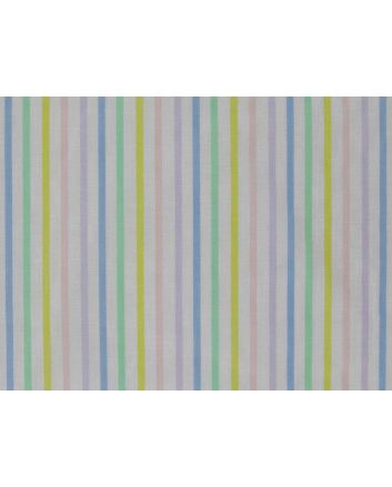 Multi Stripe Polycotton Print, Pastel