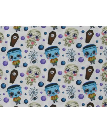 Mummy Halloween Cotton Print