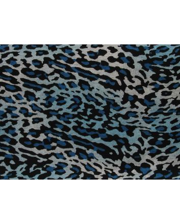 Ombre Leopard Printed Ponte Roma, Blue