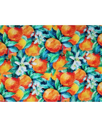 Orange Blossom Watercolour Viscose Print