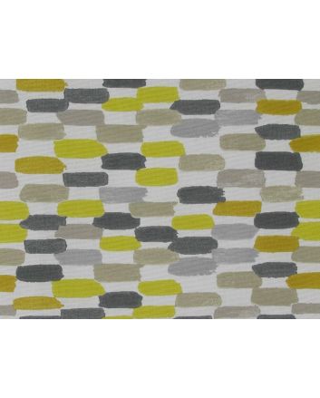 Orbital Polka Cotton Curtain Fabric, Saffron