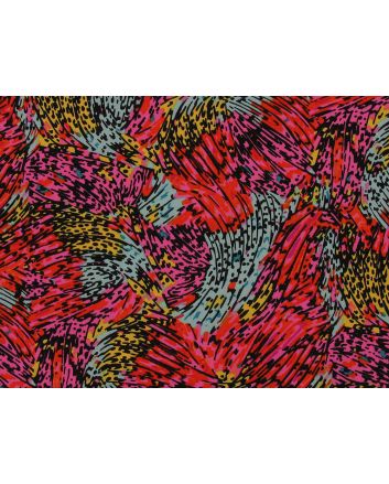 Paint Graphic Viscose Print, Fuschia