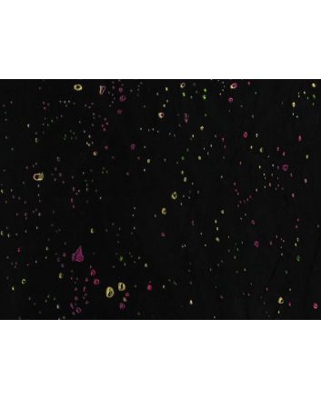 Paint Splatter Stretch Velour, Black