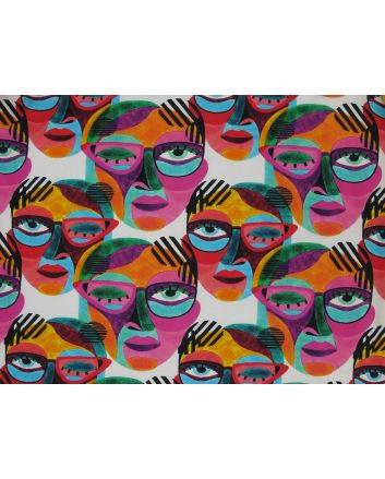 Abstract Face Painting Cotton Jersey Print