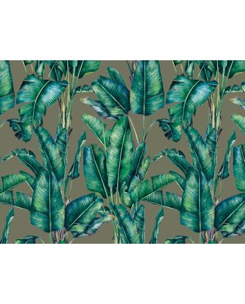 Paradise Palm Printed Velvet, Grey