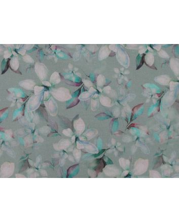 Peony Vines Cotton Lawn Print, Mint