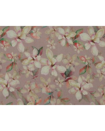 Peony Vines Cotton Lawn Print, Peach