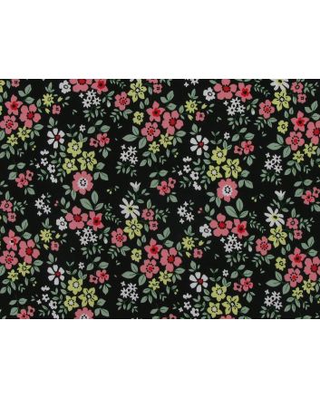 Petal Dreamland Viscose Print, Black