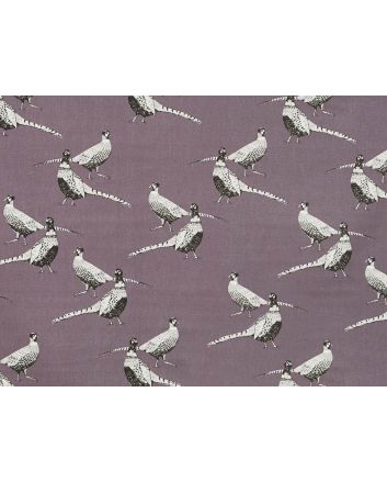 Pheasant Kingdom Cotton Curtain Fabric, Lilac