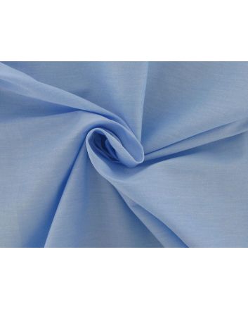 Plain Stretch Chambray Shirting, Blue