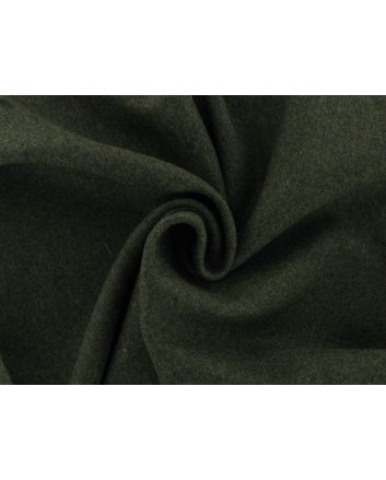 Plain Wool Blend Melton, Olive