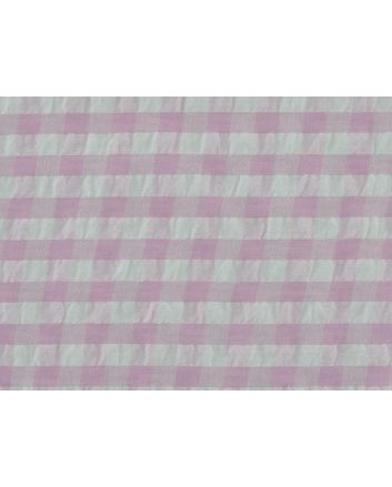Polycotton Seersucker 1cm Gingham, Pink