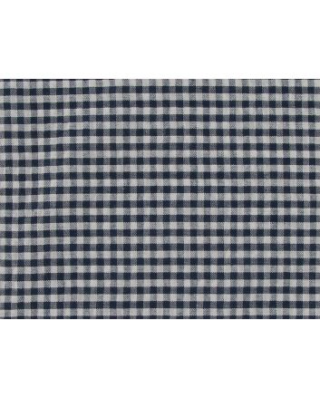 Polycotton Seersucker Mini Gingham, Navy
