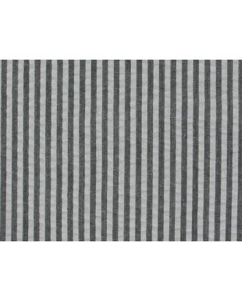 Polycotton Seersucker Stripe, Black