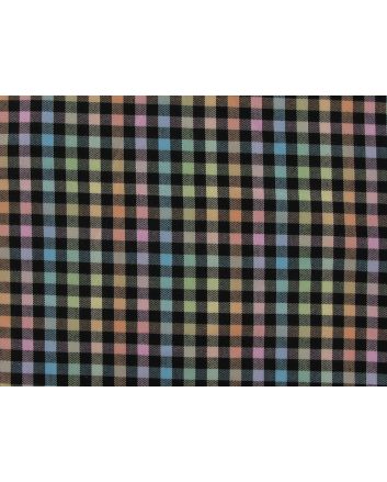 Polyviscose Blend Tartan, Mini Check, Black
