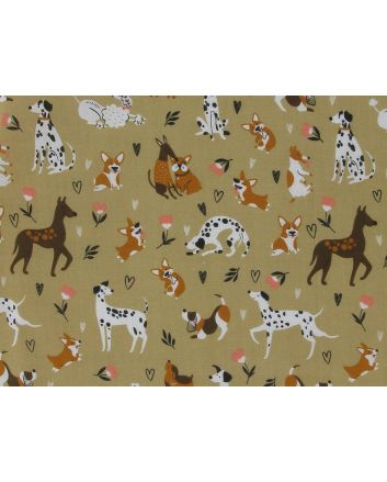 Pooch Parade Polycotton Print, Beige