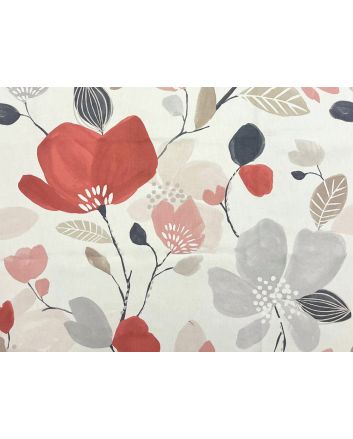 Poppy Curtain Fabric, Cranberry