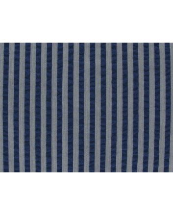 Premium Cotton Seersucker Stripe, Navy and Grey