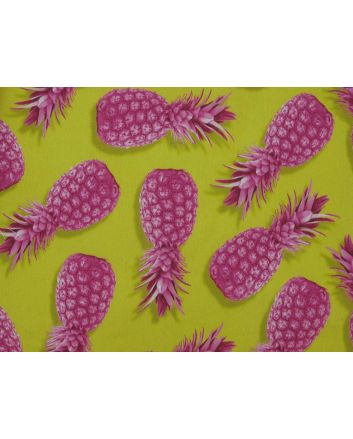 Radiant Pineapples Cotton Rich Panama Canvas, Yellow