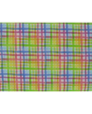 Rainbow Grid Check Cotton Print, Multi