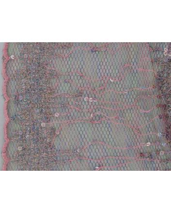 Rainbow Sequin Tassle Mesh, Pink