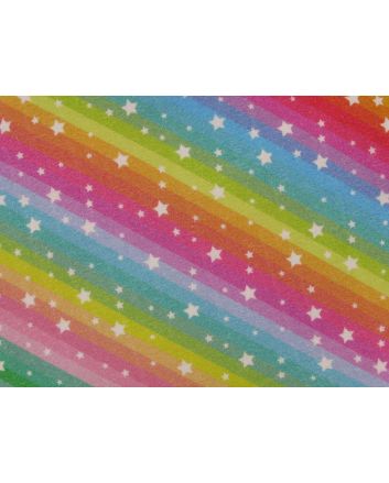 Rainbow Stars Cotton Flannel Print