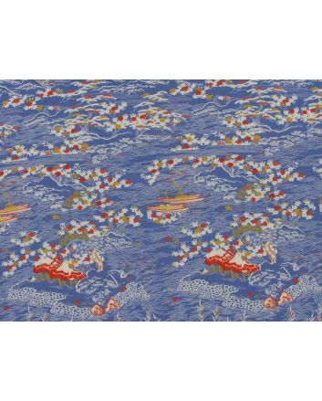 Rolling Landscape Viscose Poplin Print, Blue