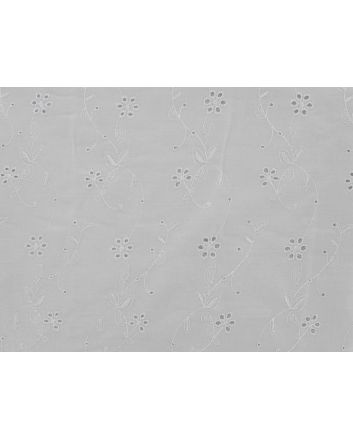 Rose Vines 6 Hole Embroidered Anglaise, White