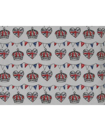 Royal Celebration Polycotton Print, White