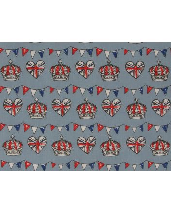 Royal Celebration Polycotton Print, Sky