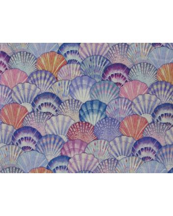 Sea Shell Tile Printed Linen Blend