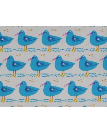 Seagulls Cotton Print, Turquoise