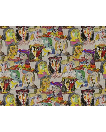 Showcase Cotton Rich Printed Panama, Picasso Art