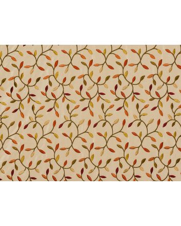 Sienna Embroidered Polyester Curtain Fabric, Autumn