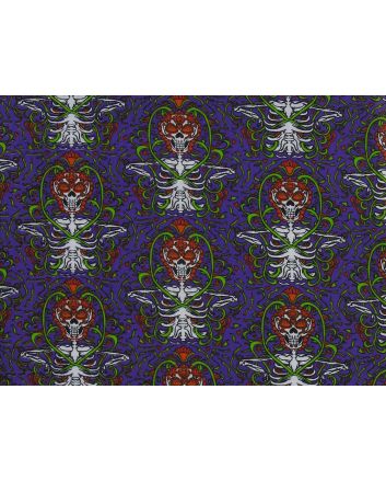 Skeleton Vines Halloween Polycotton Print, Purple