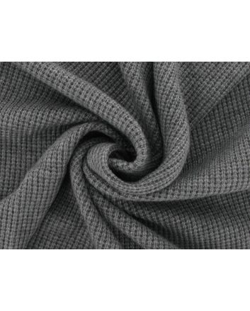 Soft Touch Waffle Knit, Mid Grey Melange