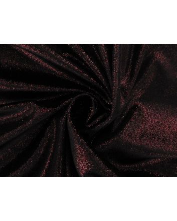 Spandex Stretch Foil Glitter Velour, Red