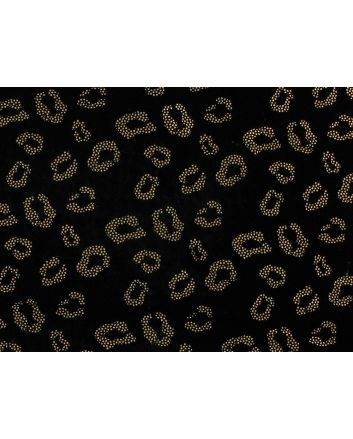 Spandex Stretch Velour, Leopard, Gold